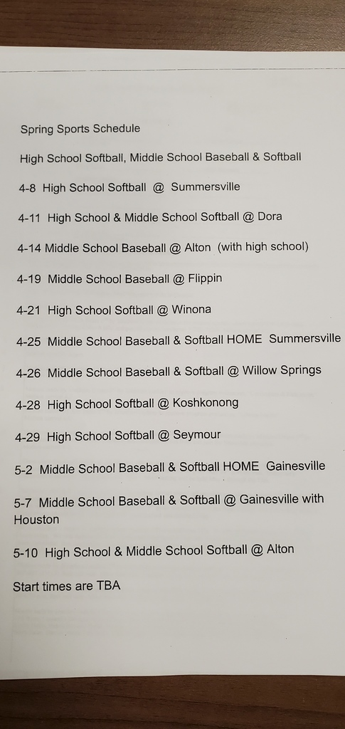 Baseball/Softball--HS and MS